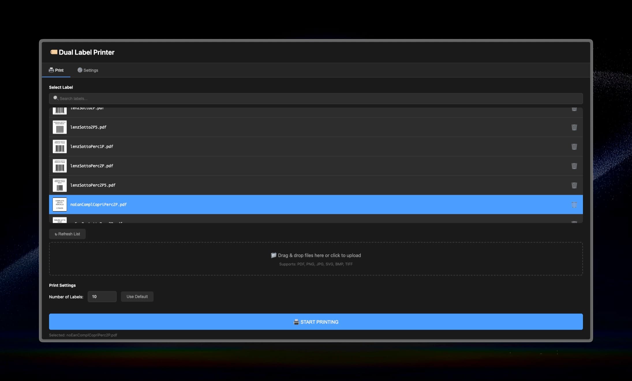 Dual Label Printer — ZPL Automation Tool